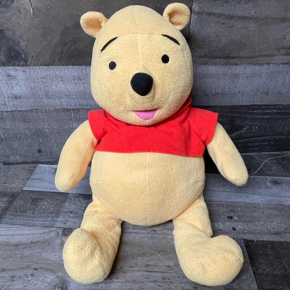 Fisher Price Mattel 20" Winnie the Pooh Yellow Red Shirt Plush Toy Doll 2005